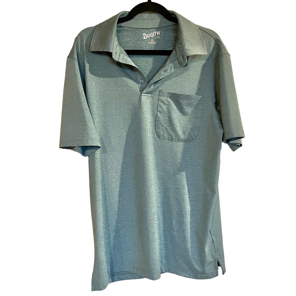 Mens Duluth Trading Polo Pressure Cooker Standard Fit‎ with Pocket Blue Medium